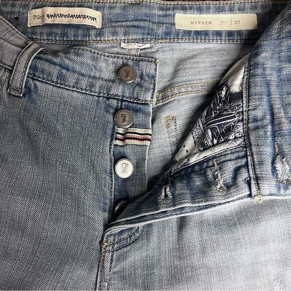 Pilcro And The Letterpress Hyphen Patchwork Cropped Distressed Jeans - Picture 3 of 5